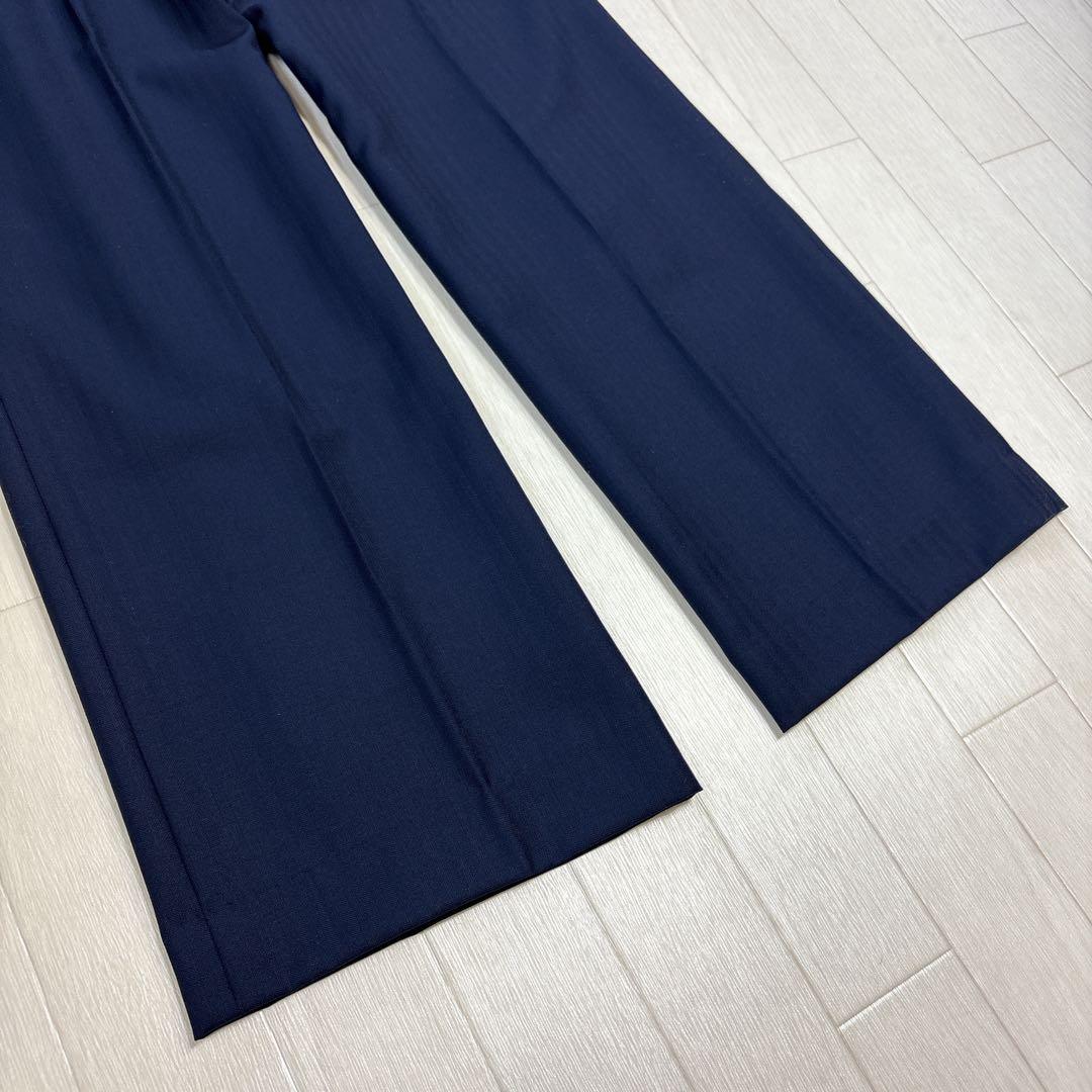 極美品 21AW アキコオガワ 高級 ウール ストライプ パンツスーツ 38