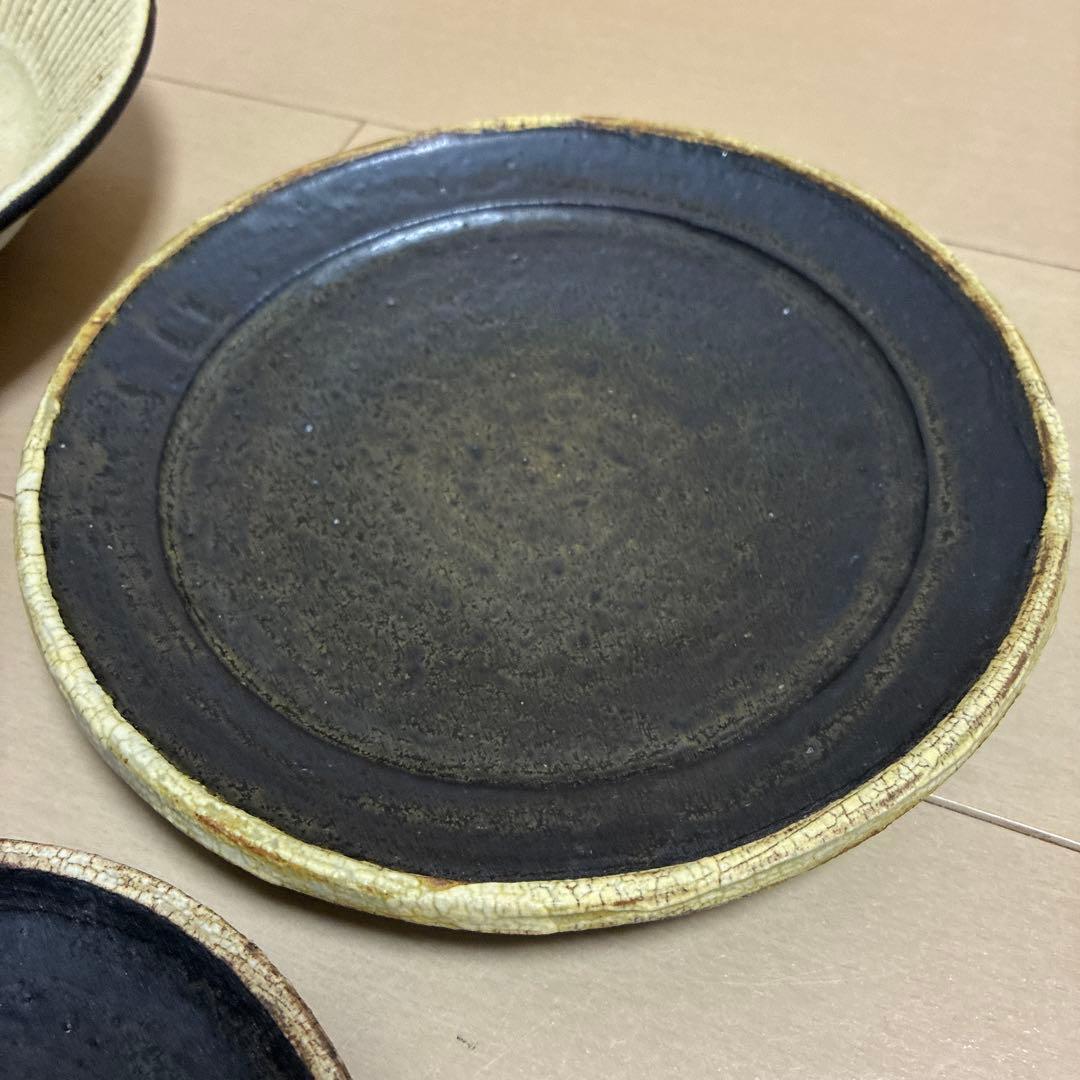 ⭐︎額賀章夫⭐︎セット①⭐︎新品未使用⭐︎プリーツ等皿4枚セット⭐︎笠間焼⭐︎