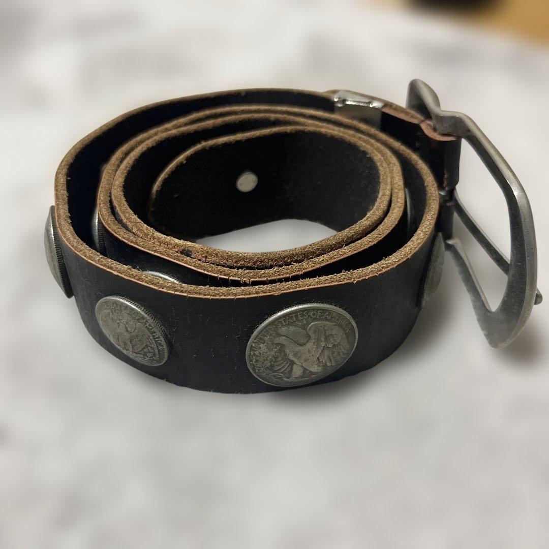 コンチョ　スタッズベルト　ドル　　イーグル　レザー　アメカジ　16連