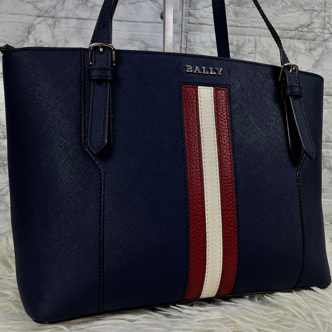 【極美品/現行近】BALLY トートバッグ ビジネス トレスポ レザー ネイビー
