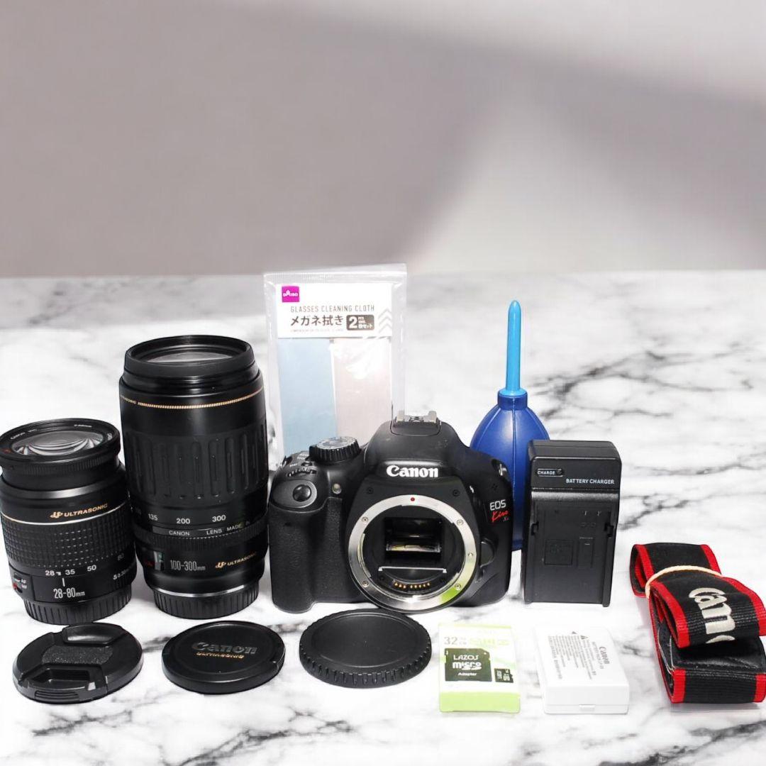 ♥超望遠レンズ付♥キヤノン Kiss X4 一眼レフカメラ 美品 すぐ使える