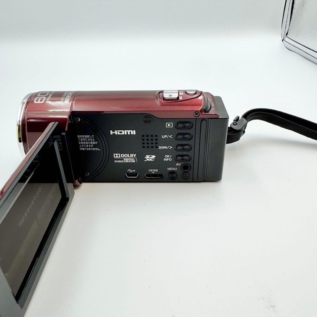【美品】JVC GZ-E66-R ビデオカメラ フルHD 光学40倍ズーム