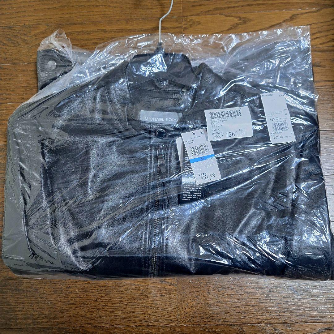 タグ付　マイケルコース　CLONAKライダースジャケット　ブラック黒　レザー本革