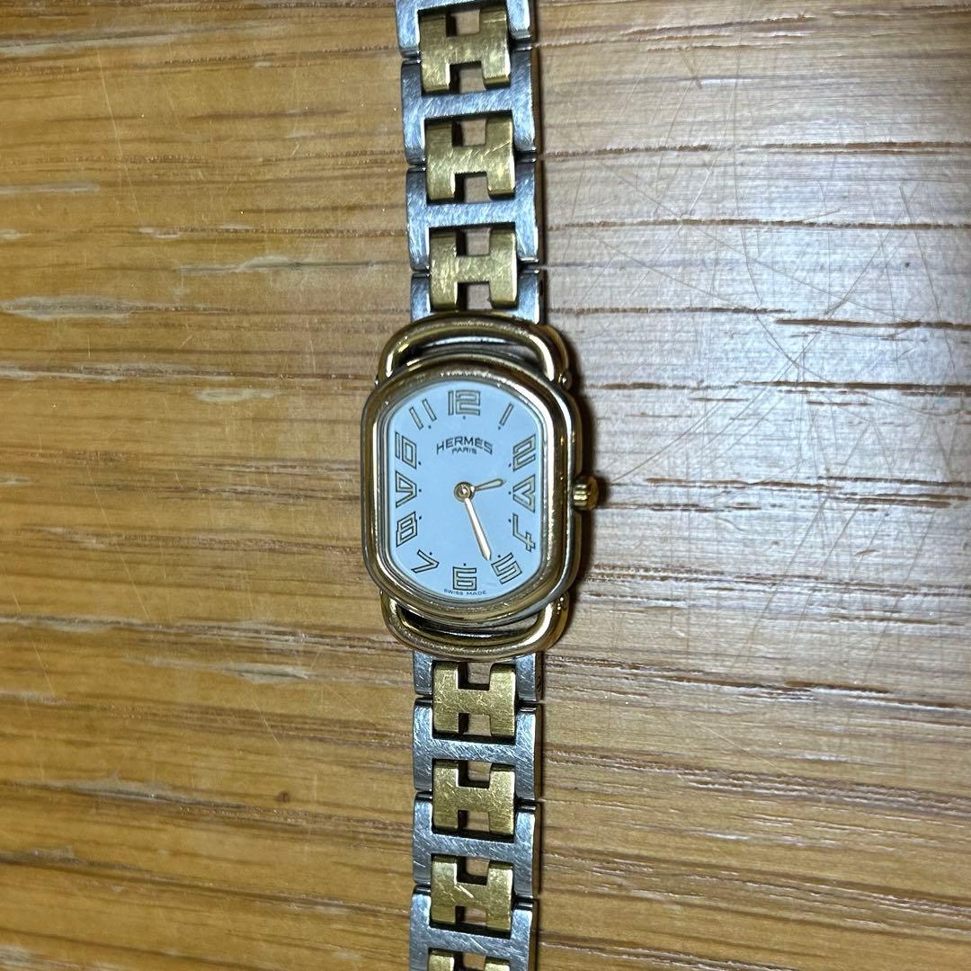 HERMES エルメス ラリー 腕時計 レディース ホワイト文字盤】