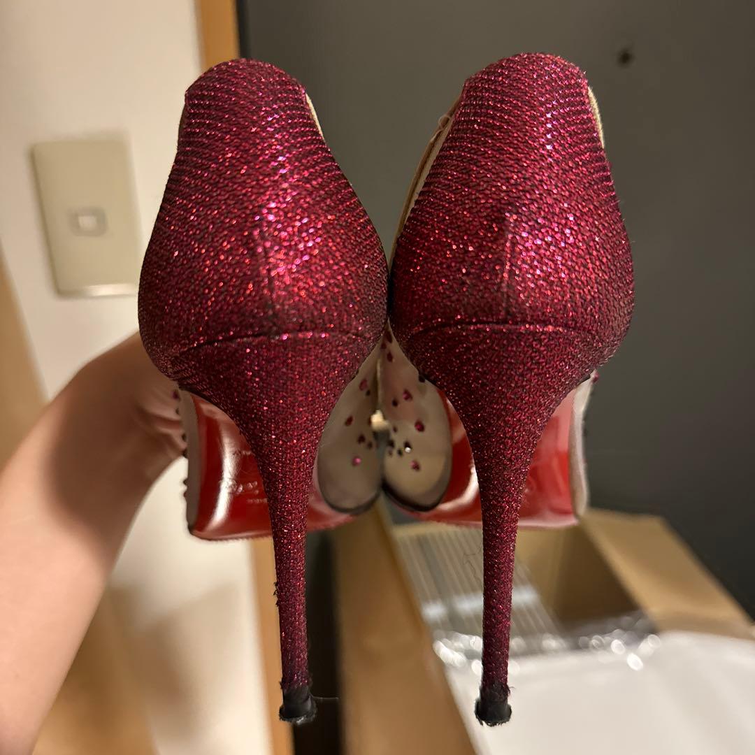 【美品】Christian Louboutin ビジューパンプス