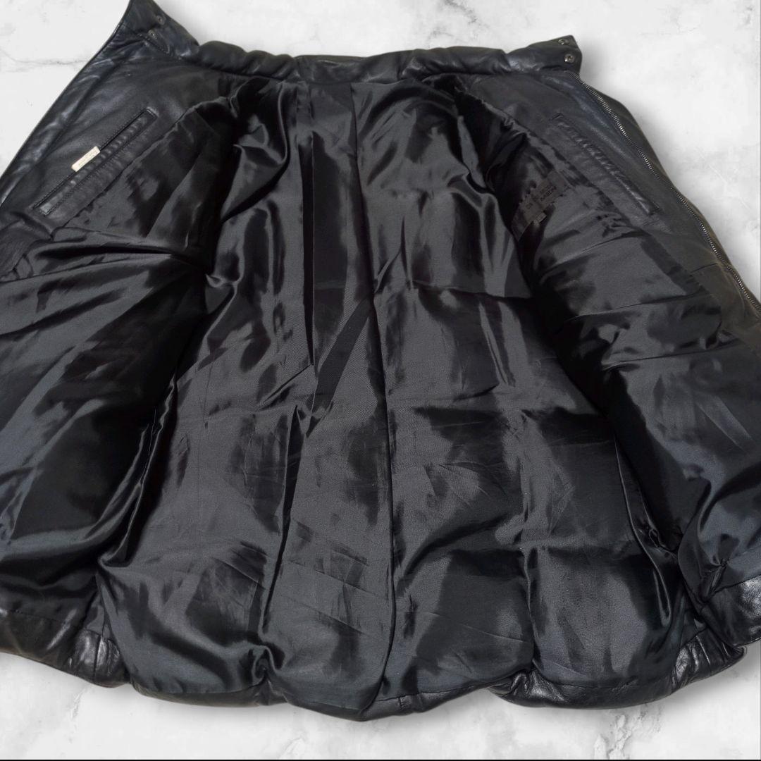 コムサデモードメン 馬革 ヌプシ 肉厚 ダウンジャケット 黒 ホースレザー
