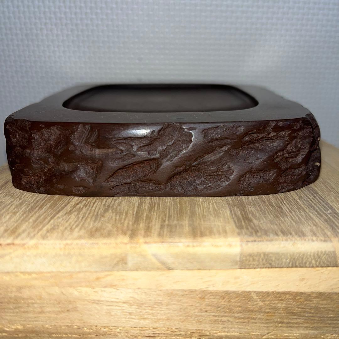 ⭕️赤間硯　野面硯　名工　堀尾卓司　新品美品　宝物　玉弘堂　女性好み作品　美しい