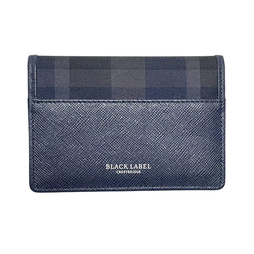 ブラックレーベルクレストブリッジ 名刺入れ カードケース チェック ネイビー