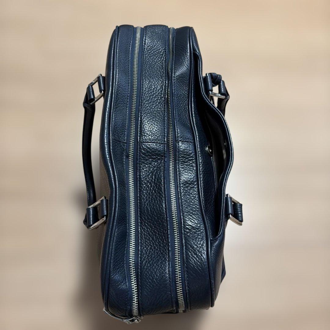 Maiden Voyageネイビー ブリーフバッグ2室タイプ　ストラップ付