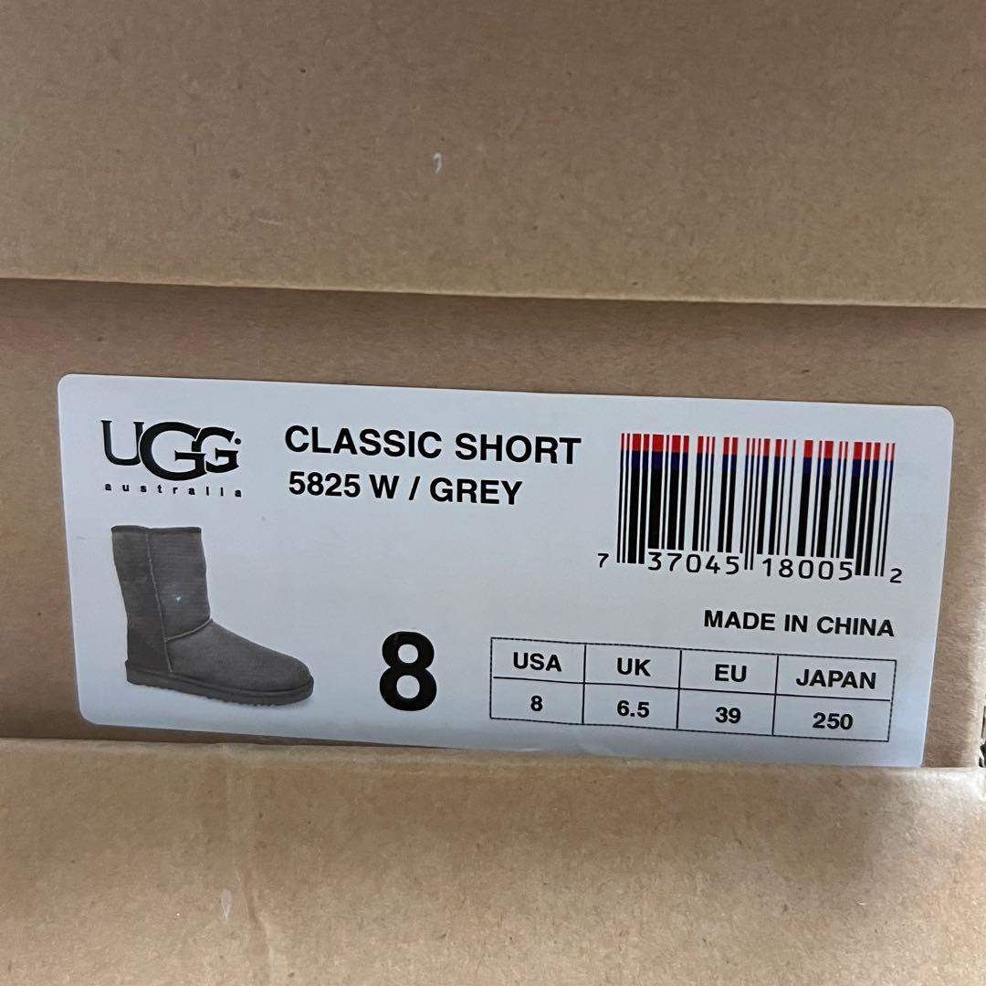 【美品】UGG アグ クラシックショート ムートンブーツ グレー 25cm