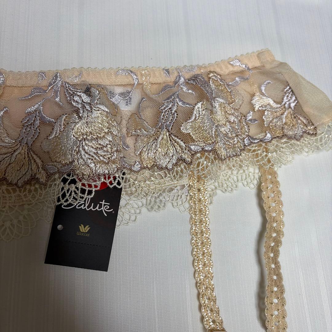 サルート花柄刺繍 ブラジャーショーツガーターセットC75/M