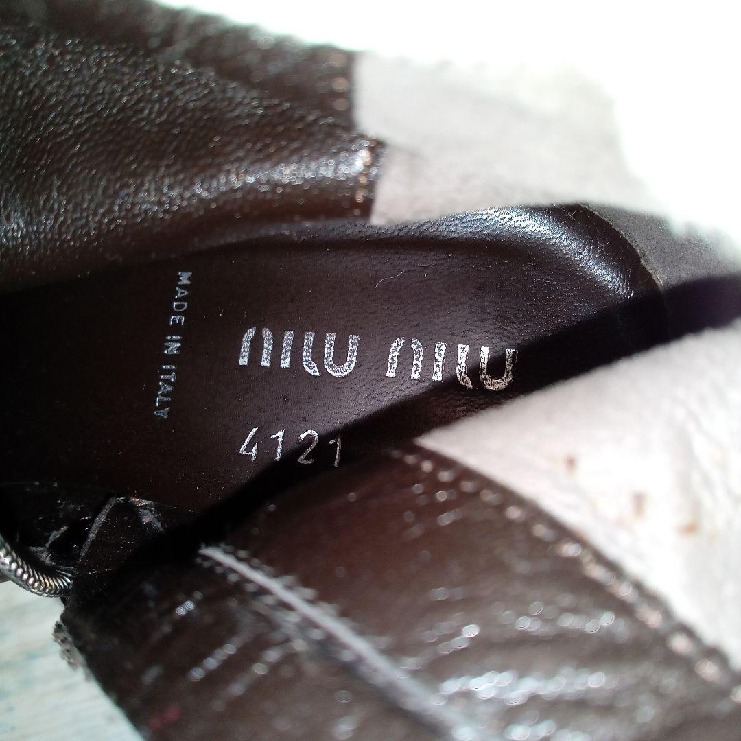 ミュウミュウ　35 1/2　ブーツ　ラムスキン　ムートン　ニーハイ　miumiu