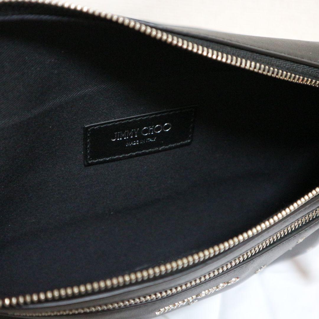 【美品】JIMMY CHOO ジミーチュウ ブラック レザー ボディバッグ