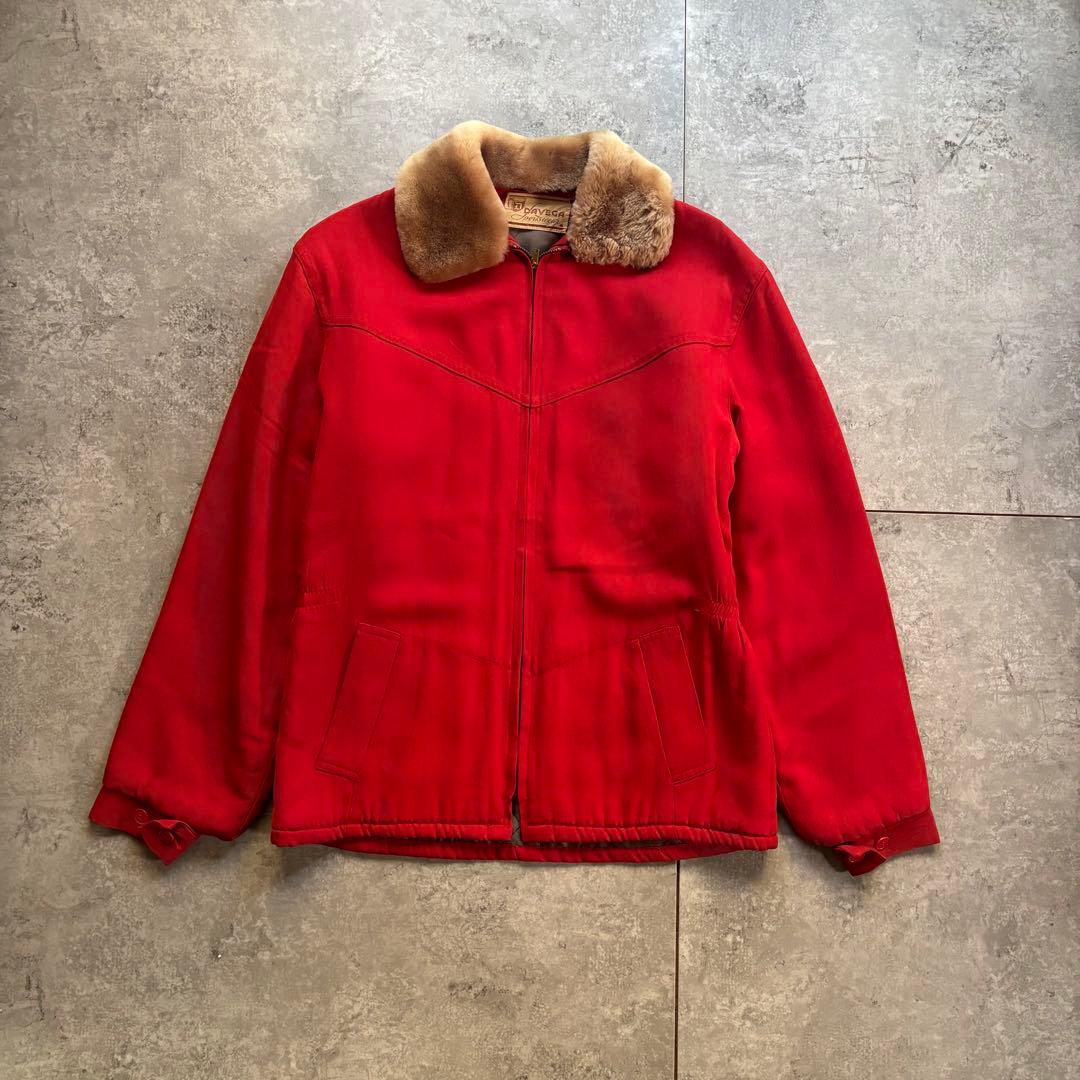 古着　50s davega レーヨン　ギャバジン　ジャケット　ギャバジャン