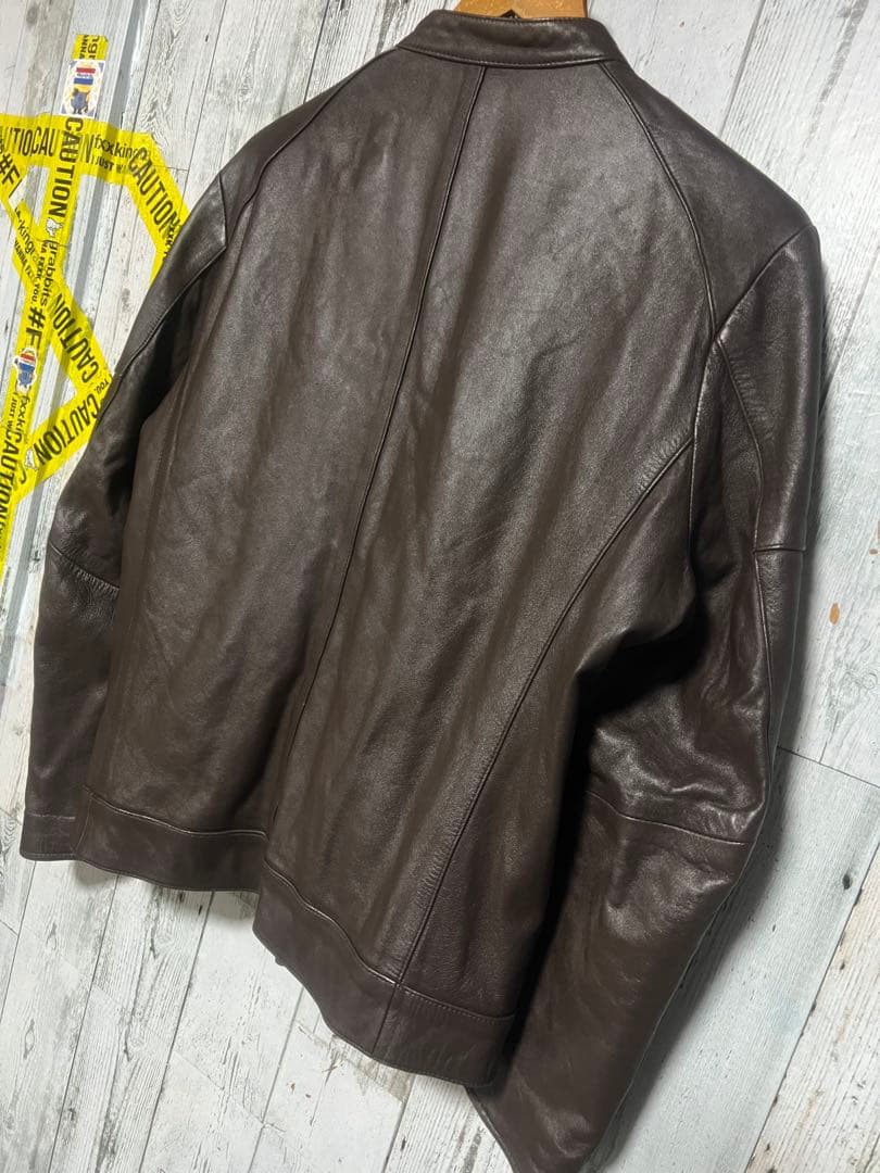 極限定 TAKEO KIKUCHI ダブルジップ シングルライダース 本革レザー