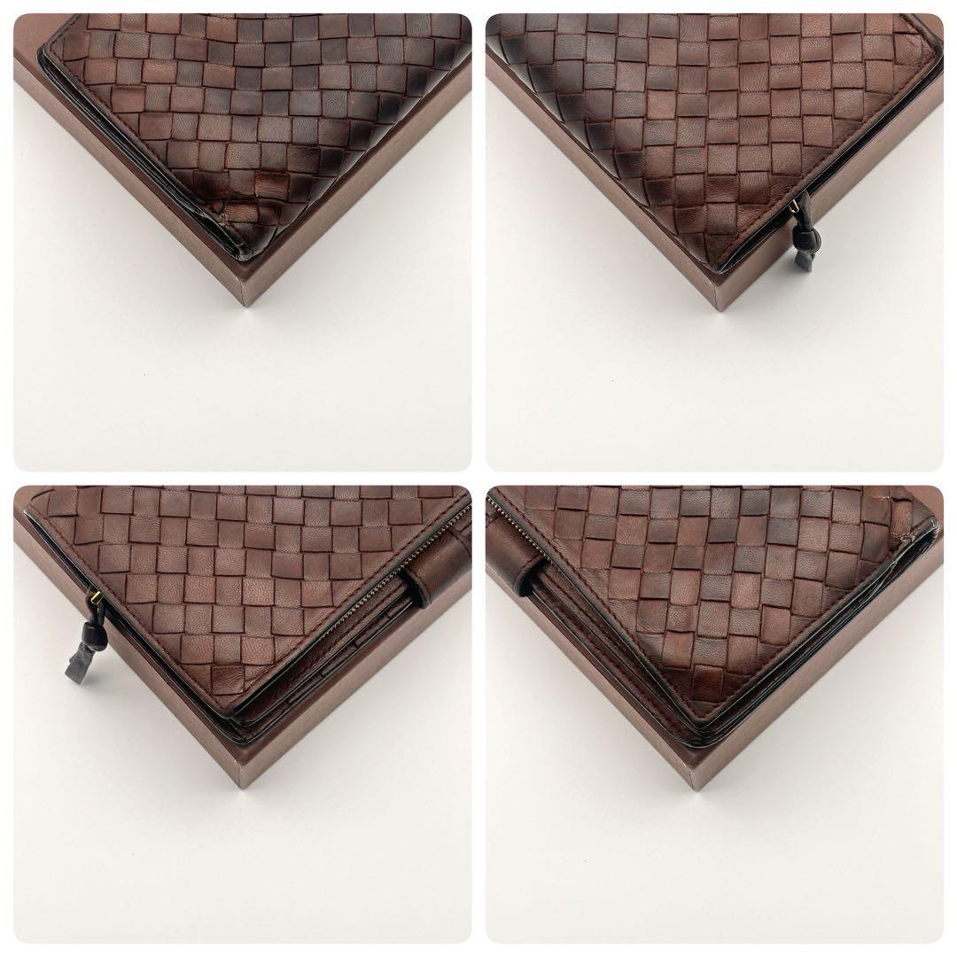 良品 Bottega Veneta 長財布 イントレチャート ラムスキン