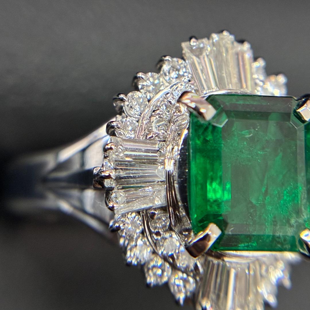 Pt900 エメラルド1.74ct ダイヤ リング 鑑別書付 #11