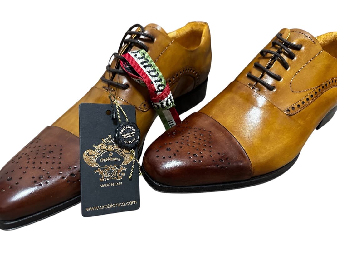 本革メダリオンキャップトゥアキリコ