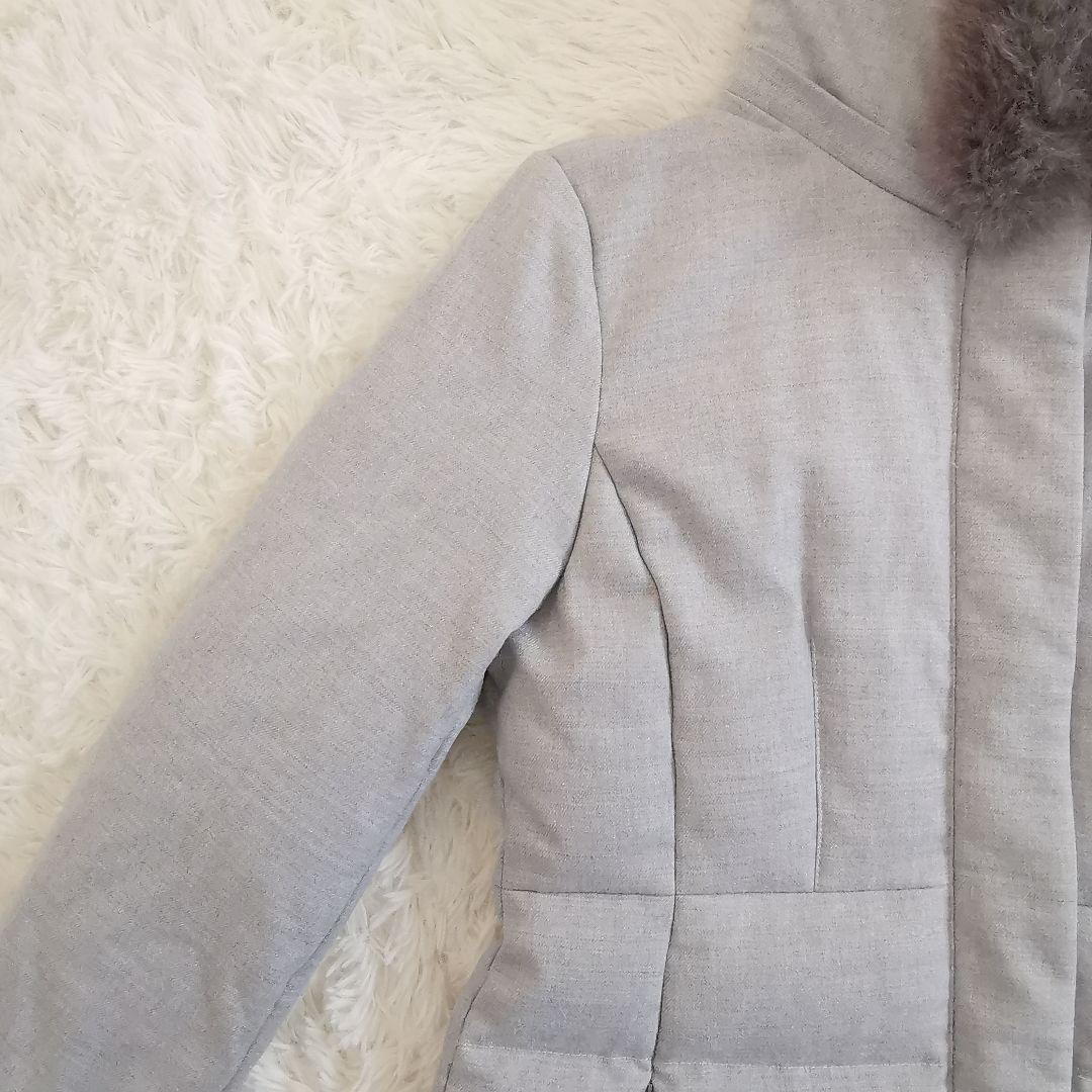 ANAYI フォックス ファー ロング ダウン コート アナイ ライトグレー M