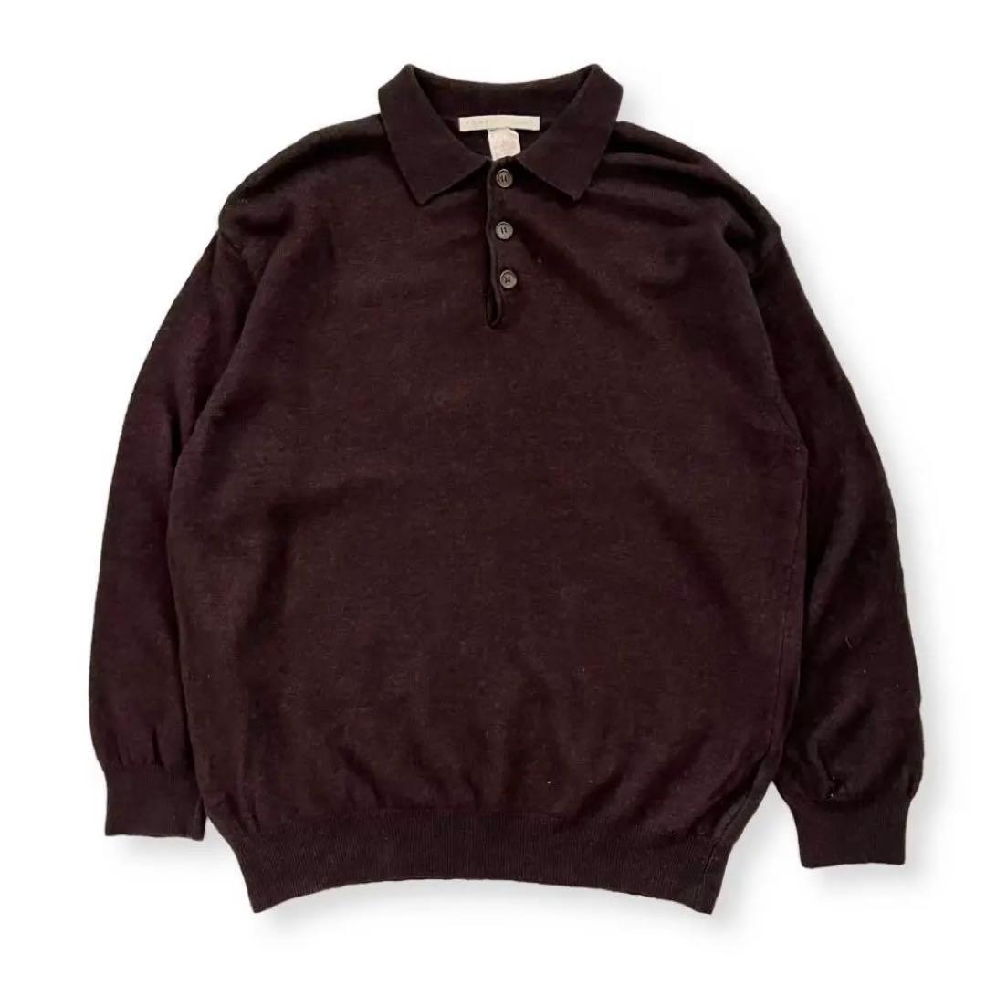 90s イタリア製 perry ellis ペリーエリス ニットポロ ウール