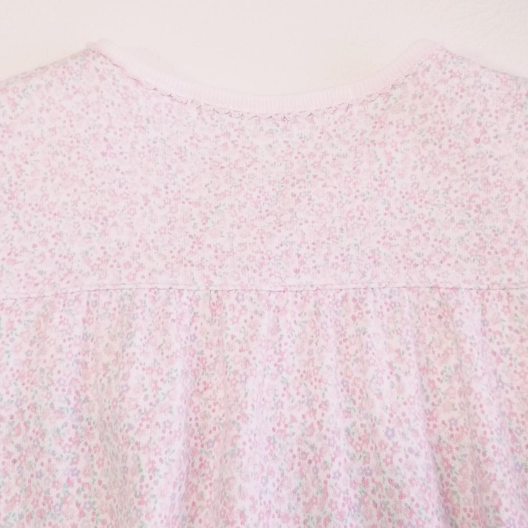 3600 3596【美品】 ファミリア ロンパース 70 長袖 ピンク 花柄