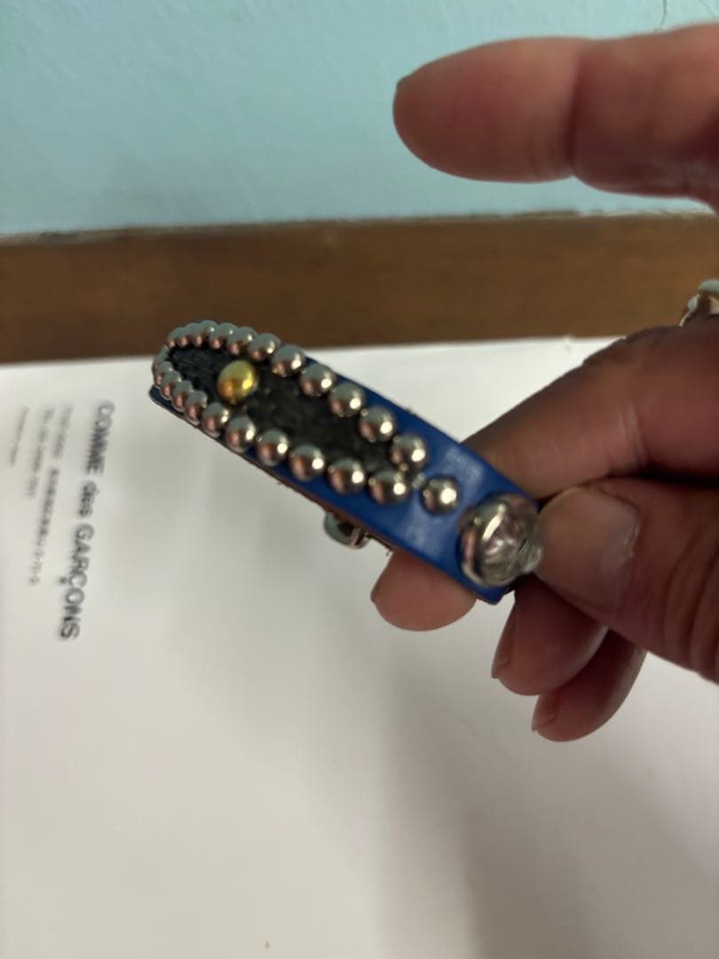 ウルフズヘッドブレスレット青