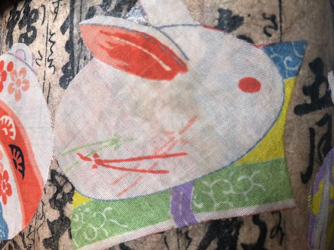 一閑張り　一閑張りバック　 正絹古布犬張子　狛犬　可愛い