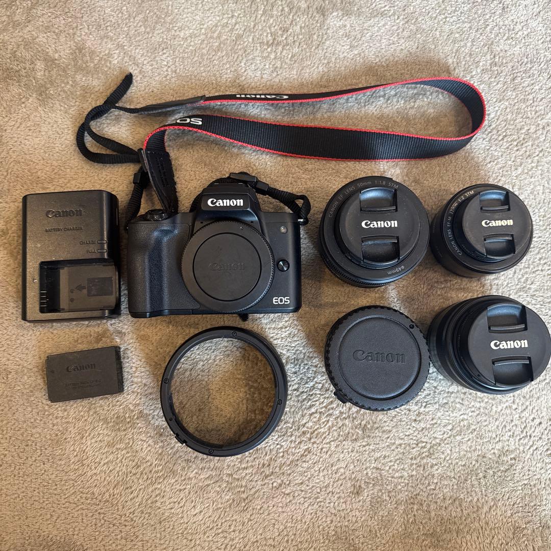 Canon EOS Kiss M ミラーレス一眼レンズ3本付き　本日まで値下げ
