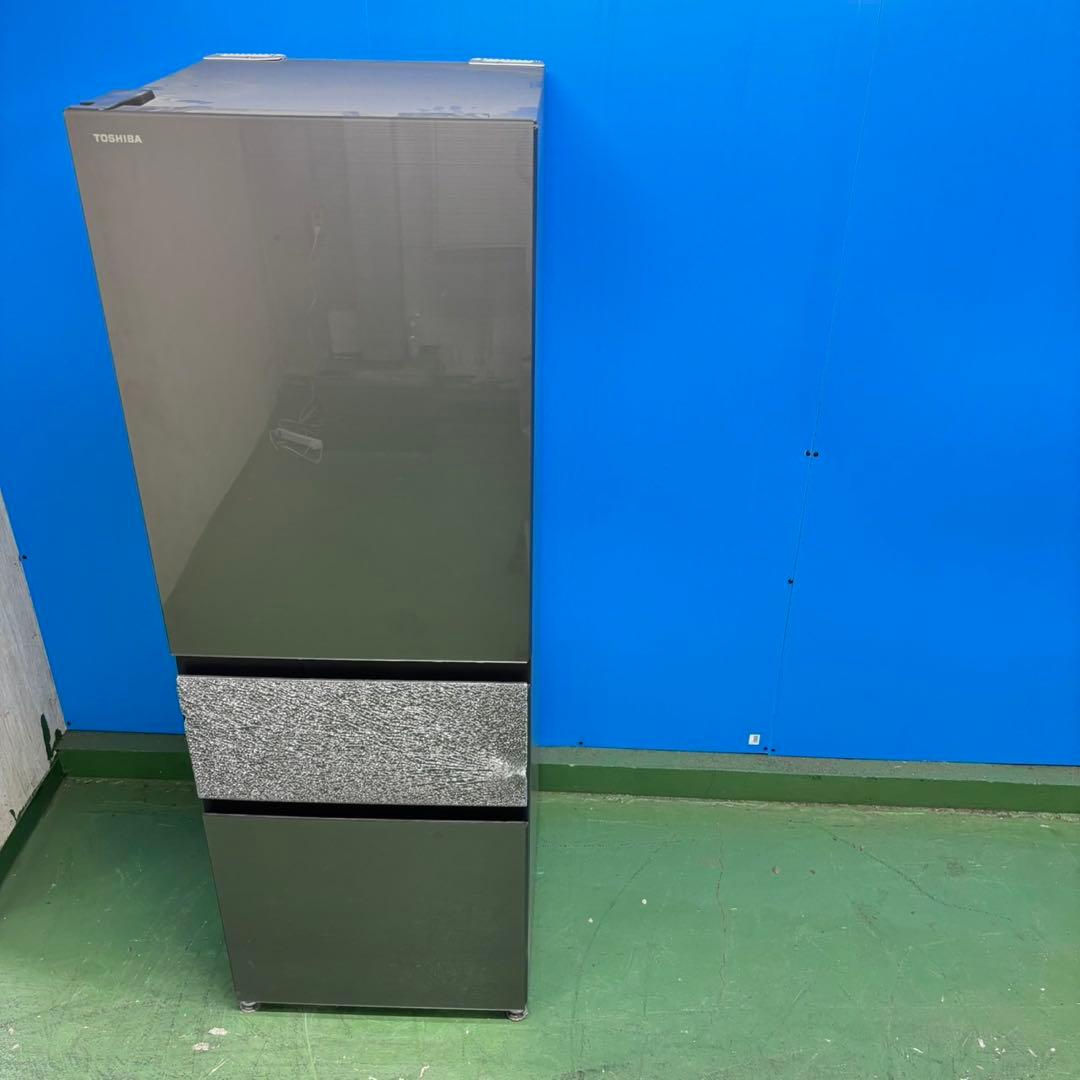 540 冷蔵庫　大型　左開き　300L〜400L ガラストップ　完全動作品