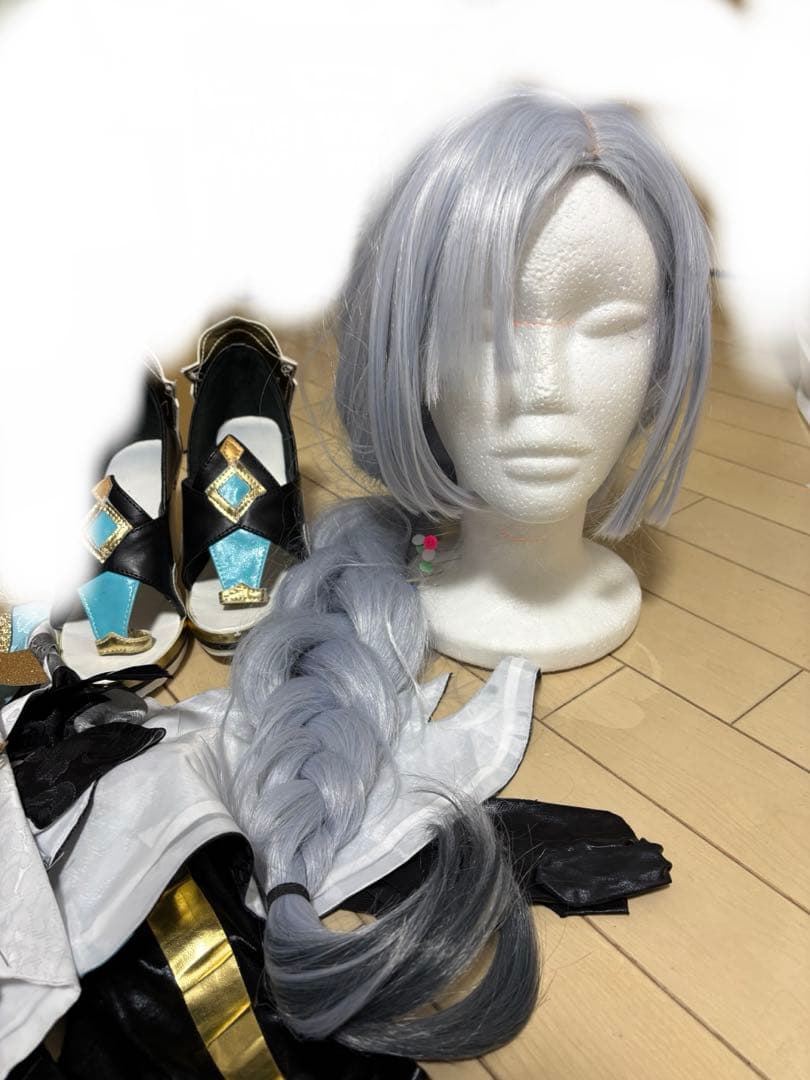 原神 申鶴 衣装 ウィッグ 靴 武器 セット