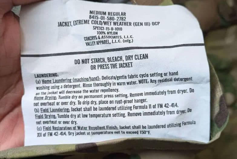 ​米軍実物 ECWCS GEN3 LEVEL6 OCP ゴアテックスパーカー