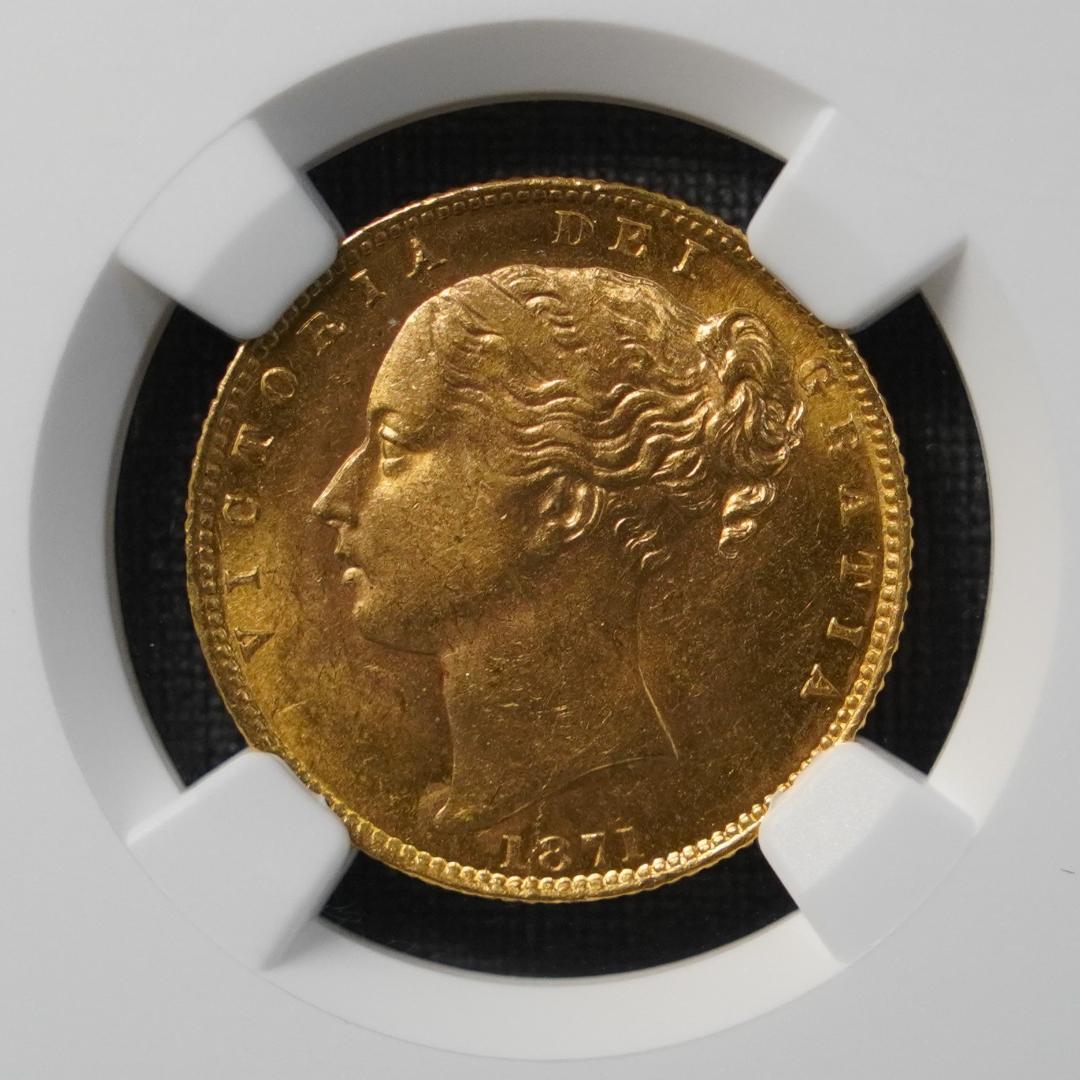 1871 ヴィクトリア ソブリン 金貨 NGC MS64 シールド ヤングヘッド