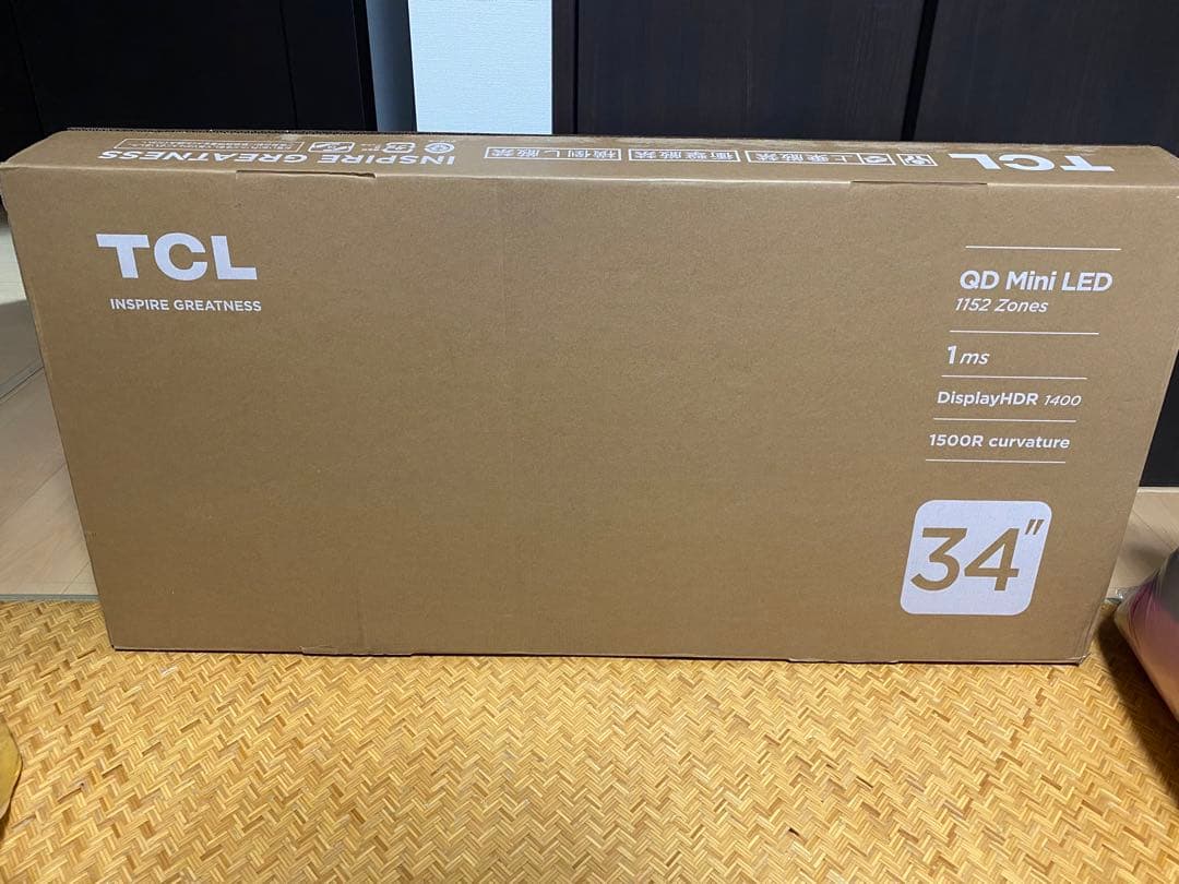 TCL miniled 量子ドットウルトラワイドゲーミングモニター34r83q