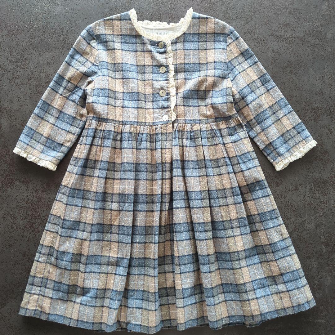 Amaia kids　6Y　116cm　チェック柄ワンピース　アマイアキッズ