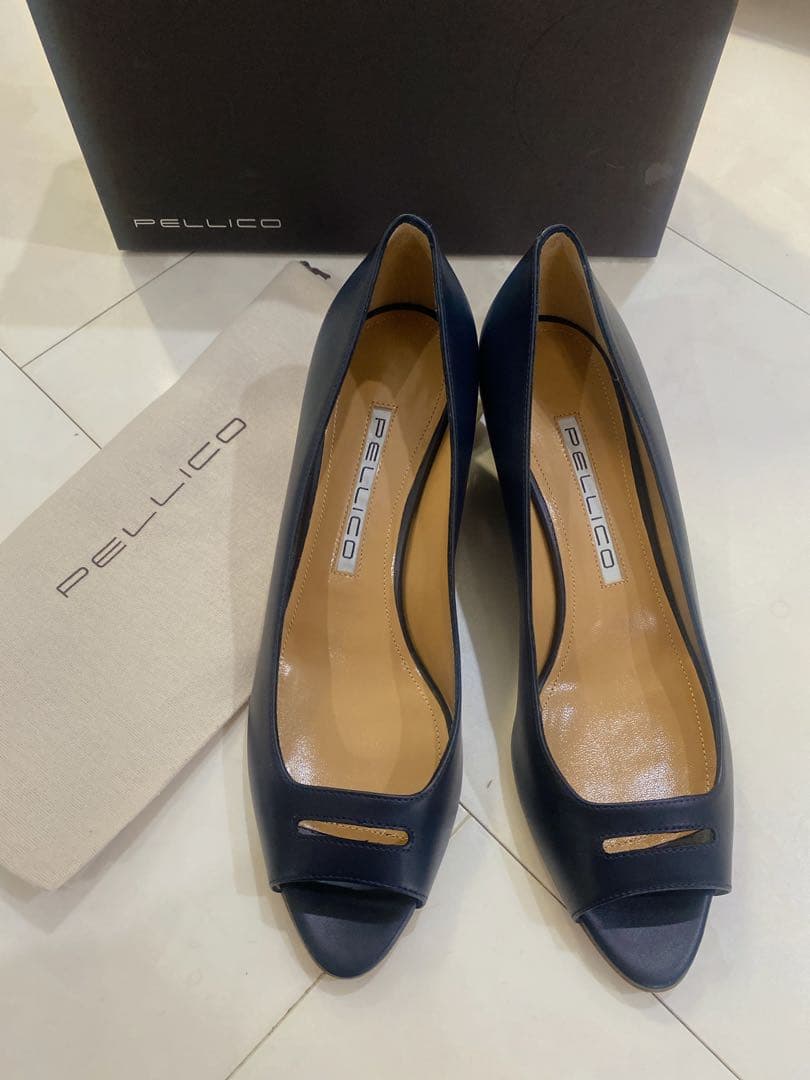 ペリーコ☆2025アネッリウェッジソールパンプス未使用ネイビー7.2万希少40