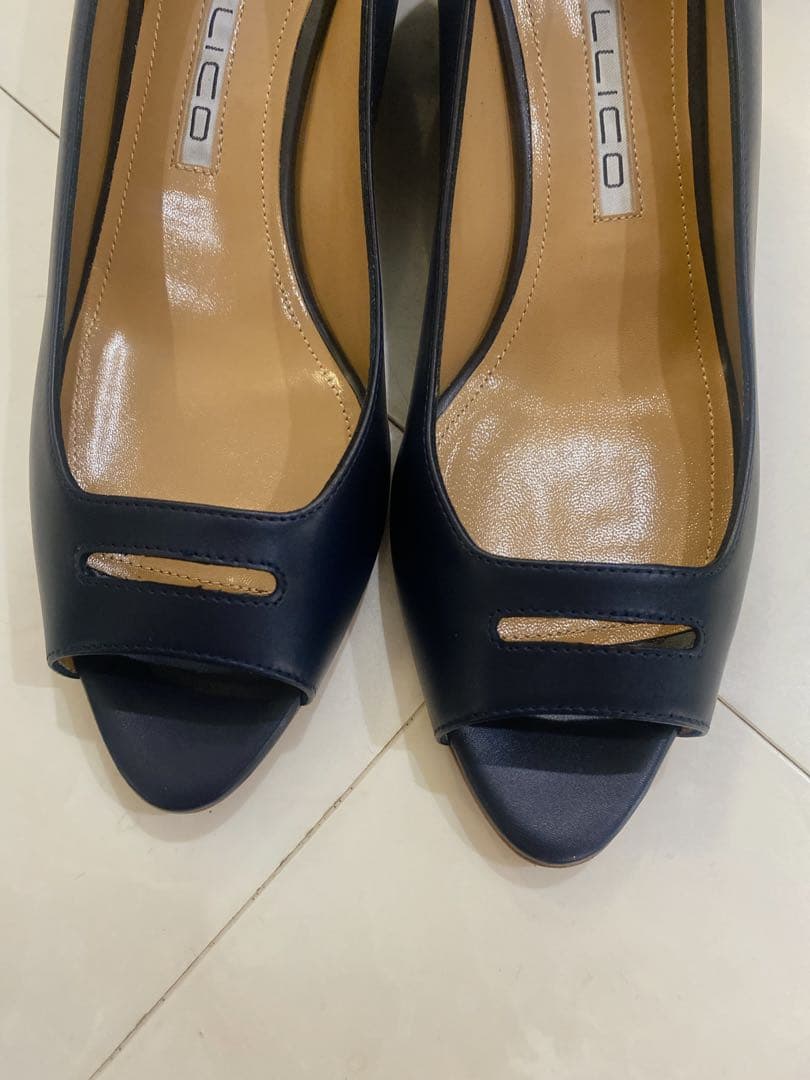 ペリーコ☆2025アネッリウェッジソールパンプス未使用ネイビー7.2万希少40