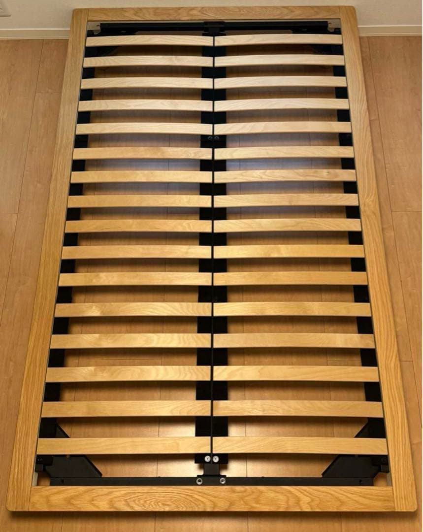 石カコ 無印良品 ベッドフレーム セミダブル 脚付き マットレス付き