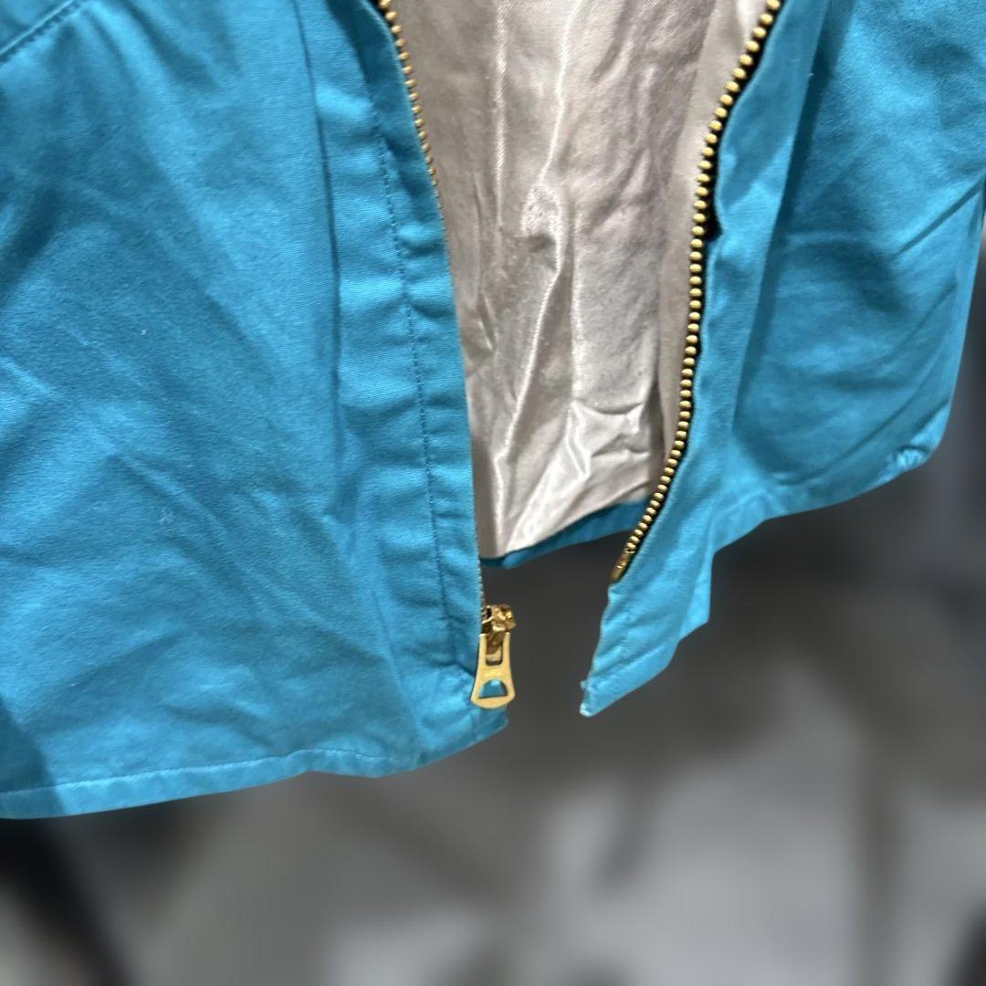 青色 スカジャン 虎と福の刺繍　ベトジャン