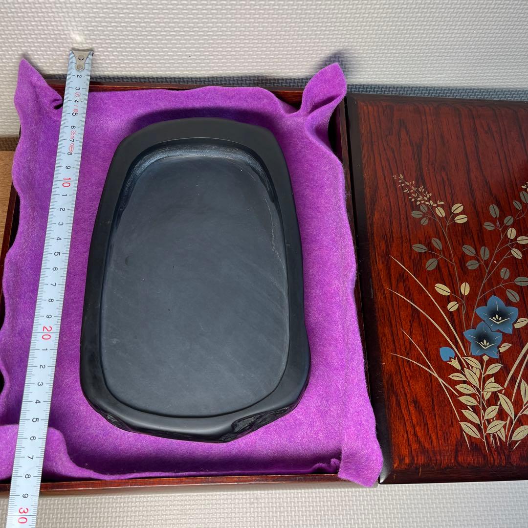 ⭕️22cm超　2kg超　大型雨端本石　大型自然硯　石紋綺麗　58年経過　記念品