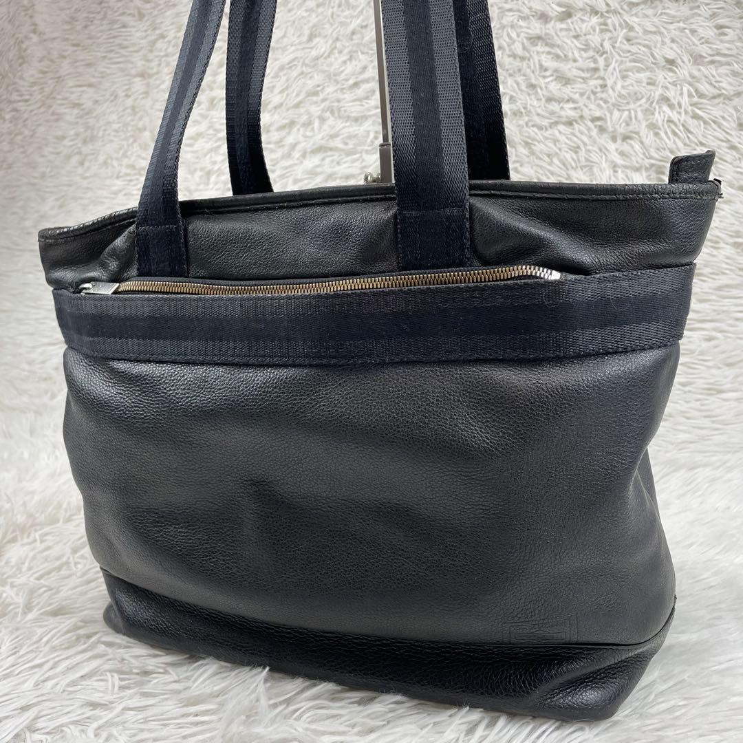 PORTER DELIGHTトートバッグ　ブラック　レザー　内カモフラ