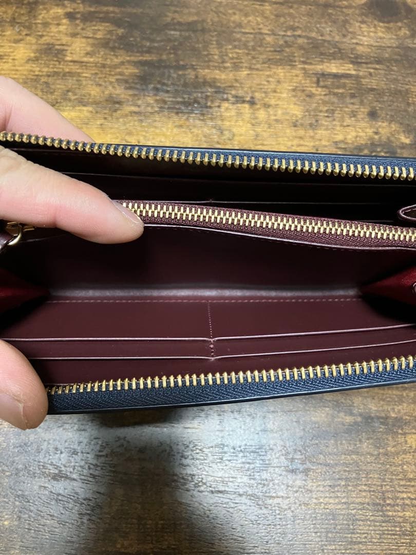 SMYTHSON 長財布 レザージップパース L ネイビー