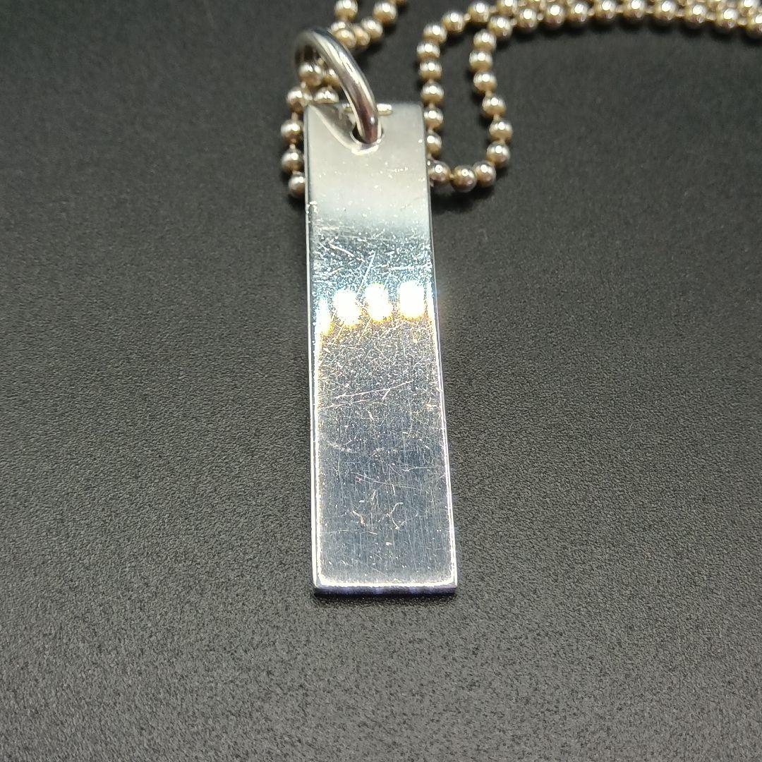 GUCCI プレート型ネックレスダブルボールチェーン 24g Silver925