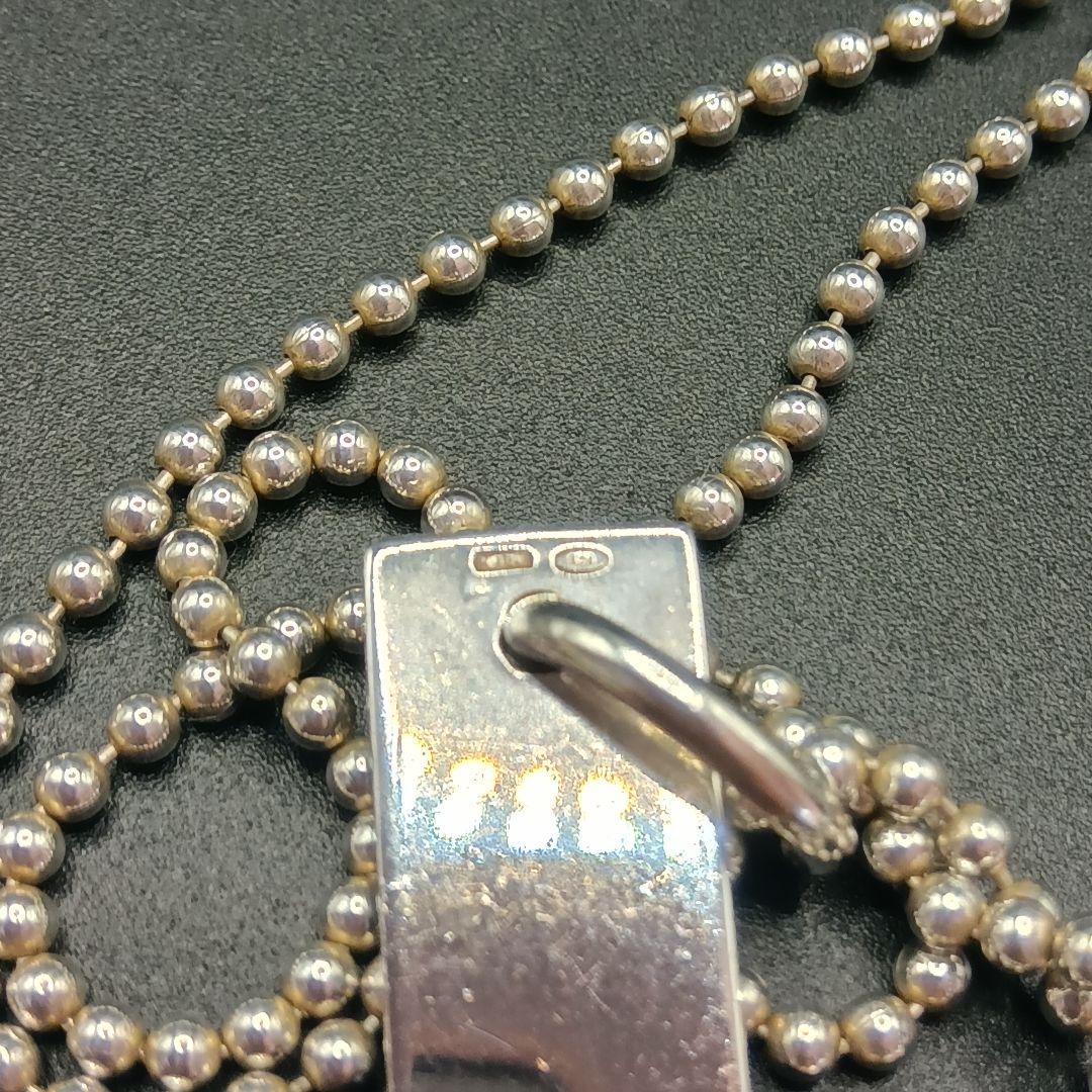 GUCCI プレート型ネックレスダブルボールチェーン 24g Silver925