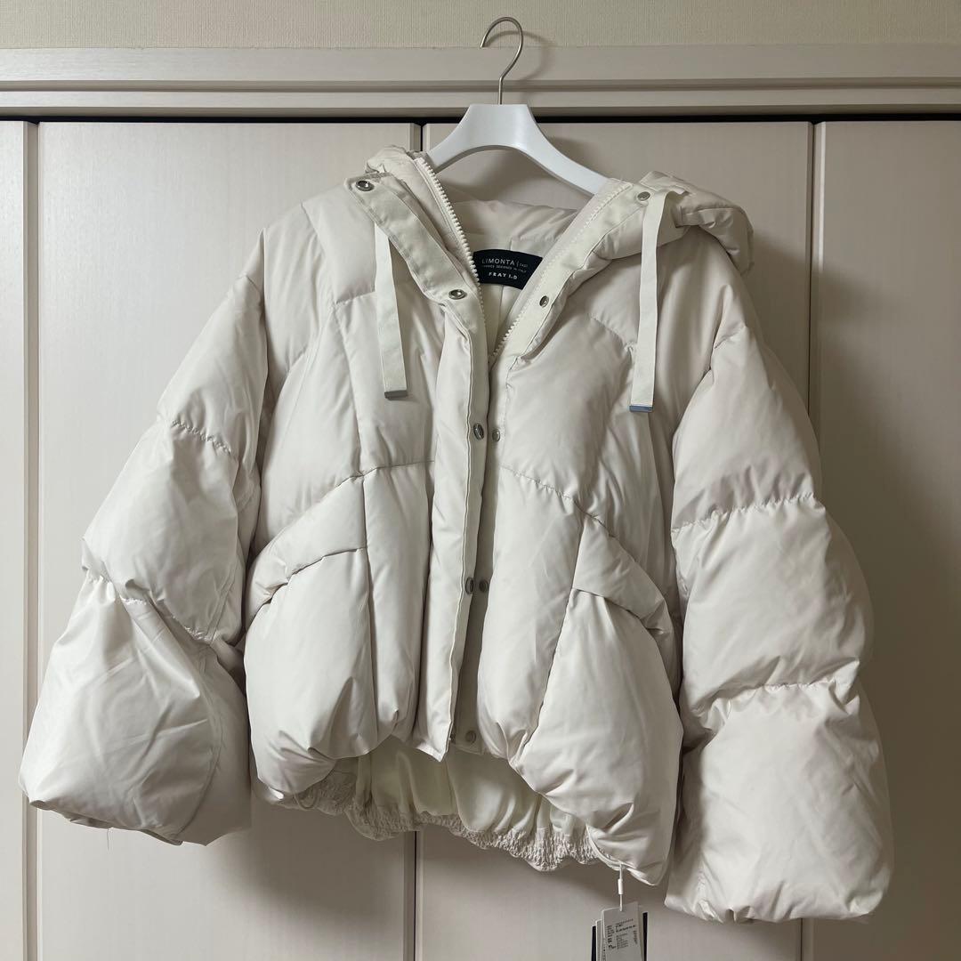 FRAY I.D フード付きダウンジャケット ホワイト