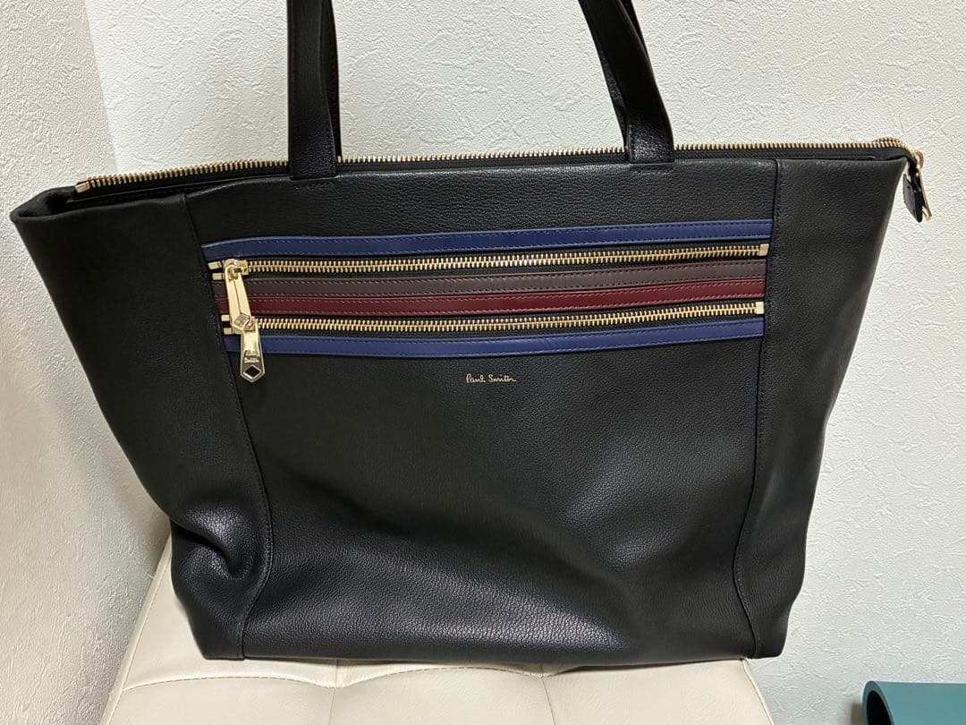 ポールスミス トートバッグ A4収納マルチストライプ 肩掛け ブラック