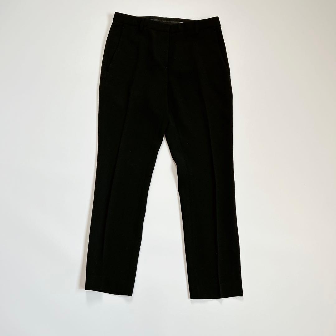 極美品♡theory ノーカラージャケット　テーパードパンツ　セットアップ　黒