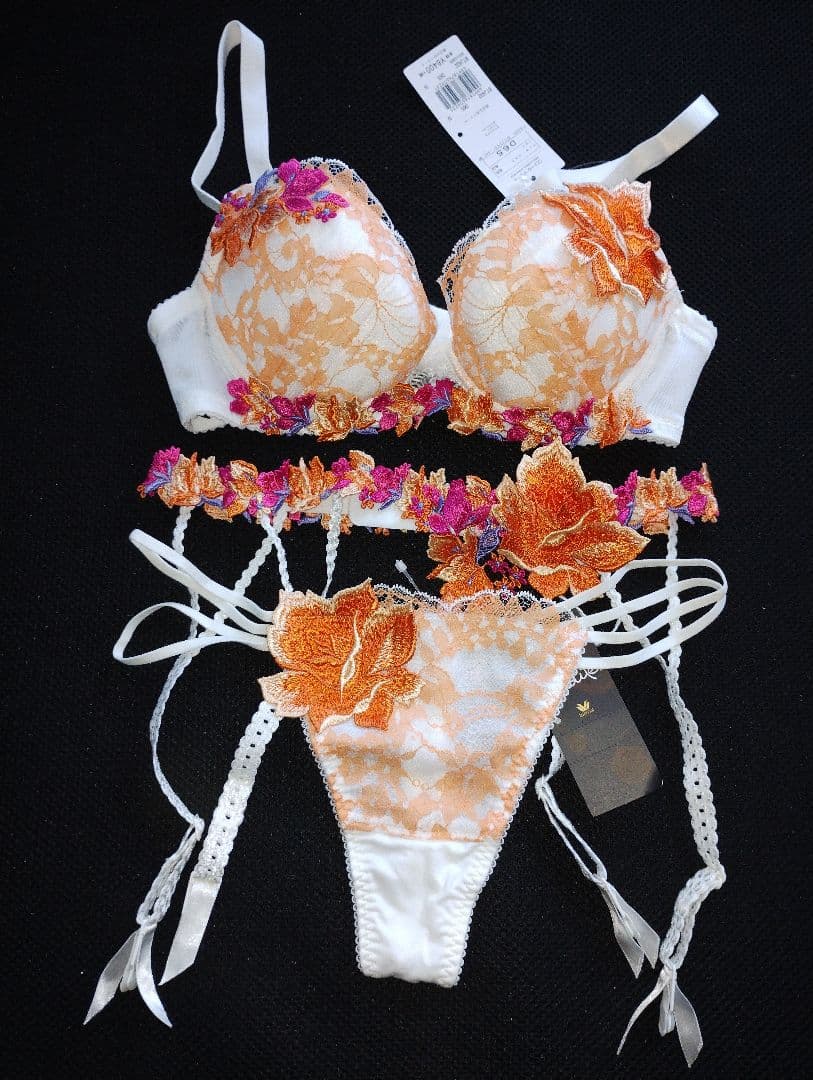 ワコール サルート 32g ブラ、Tショーツ、ガーター、キャミ4点　 D65/M