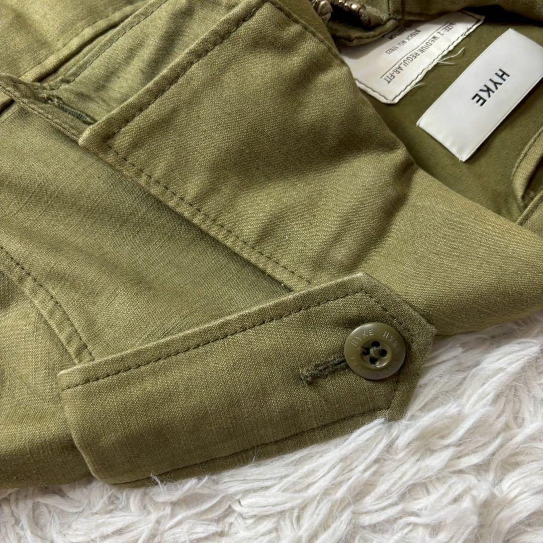 美品　ハイク　ミリタリージャケット　レギュラーフィット　オリーブグリーン　2