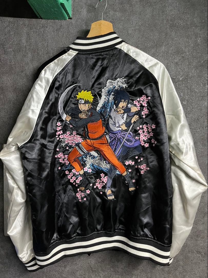 新品 朧×NARUTO疾風伝 スカジャン ナルト サスケ 刺繍 激レア