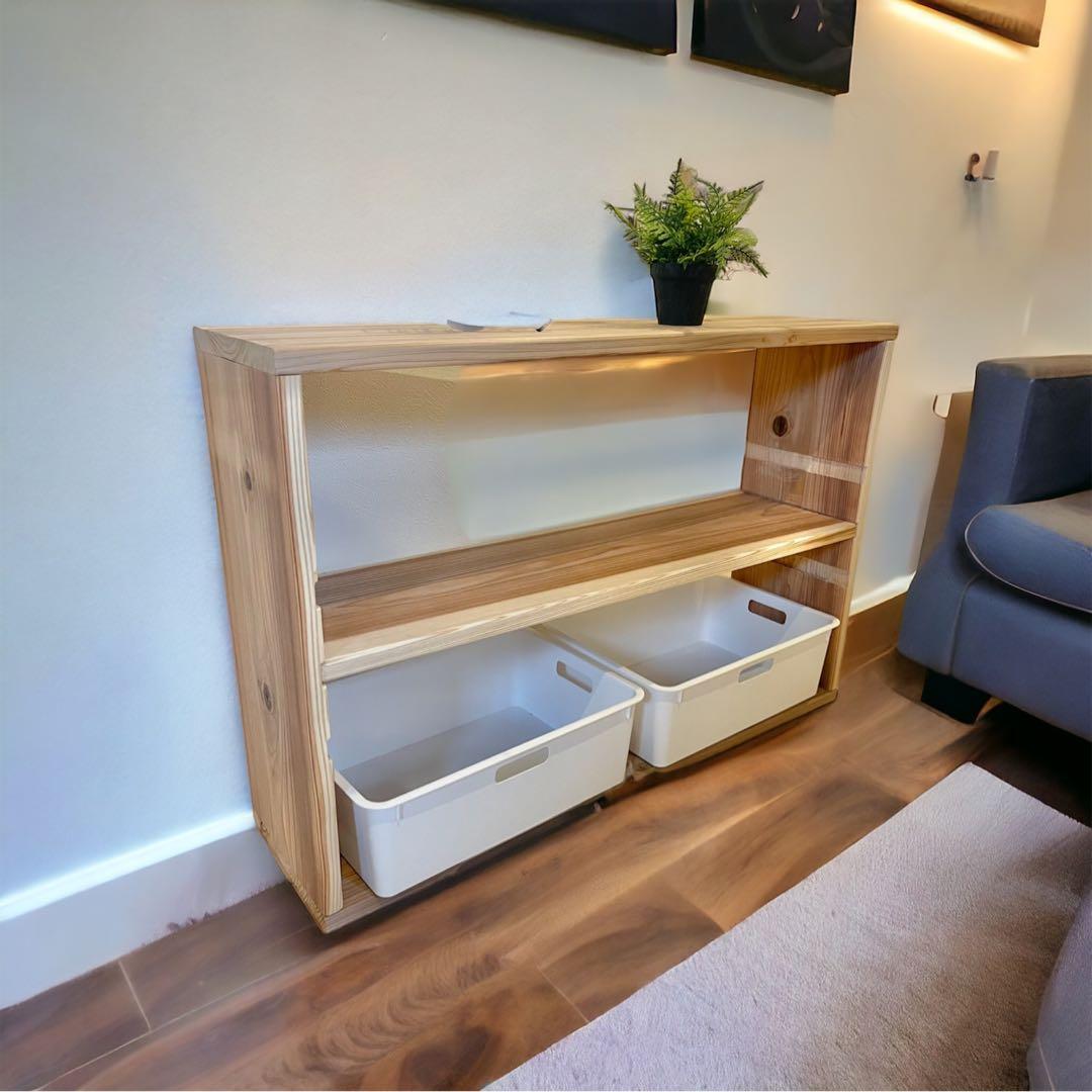 1台限定・特別価格 オープンシェルフ 80×54 白木ニス二回仕上げ 可動棚